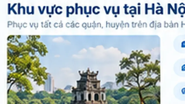 Khu vực phục vụ taxi tải tại Hà Nội